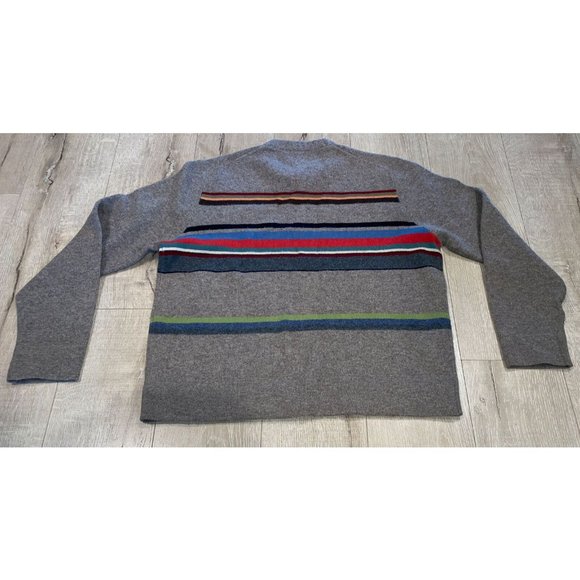 JCrew Mens Sz XL Multicolor 100% Lambswool  Crew Neck Pullover Sweater Stripes - Picture 6 of 7